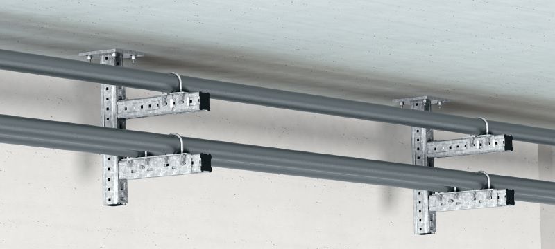 Verbinder MIC-UB Feuerverzinkter Verbinder zur Befestigung von Bügelschrauben an MI Montageträgern Anwendungen 1