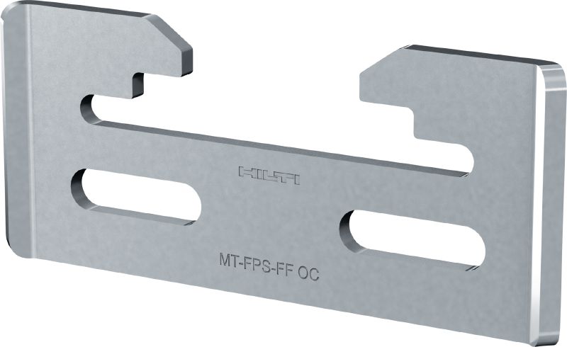 MT-FPS-FF Festpunktverbinder Konsole mit Außenbeschichtung zur Befestigung von MP-PS Rohrschuhen an Hilti MT Modulträgern als Festpunkt in leicht korrosiven Umgebungen