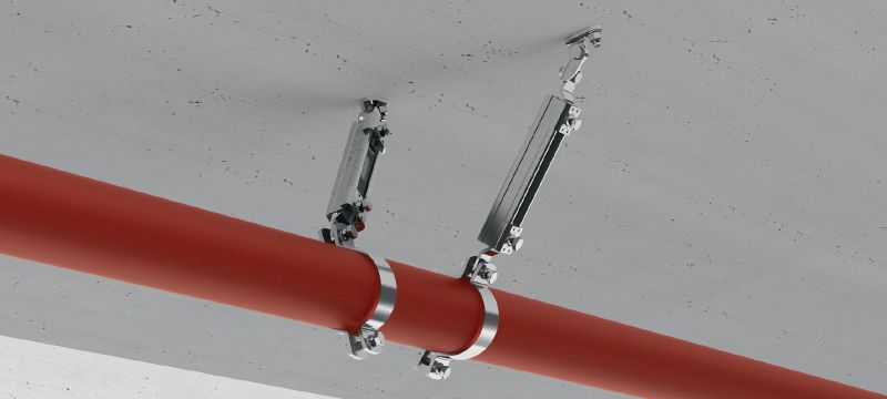 MQS-SP Sprinklerrohrschelle Seismik Galvanisch verzinkte Sprinklerrohrschelle mit FM-Zulassung für seismische Anwendungen Anwendungen 1