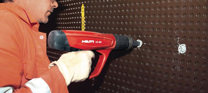 X-SW 60 Kunststoffrondelle mit Nagel Weiches Rondellenelement mit vormontiertem Nagel zum Anbringen von wasserdichten Folien an Beton oder Mauerwerk Anwendungen 1