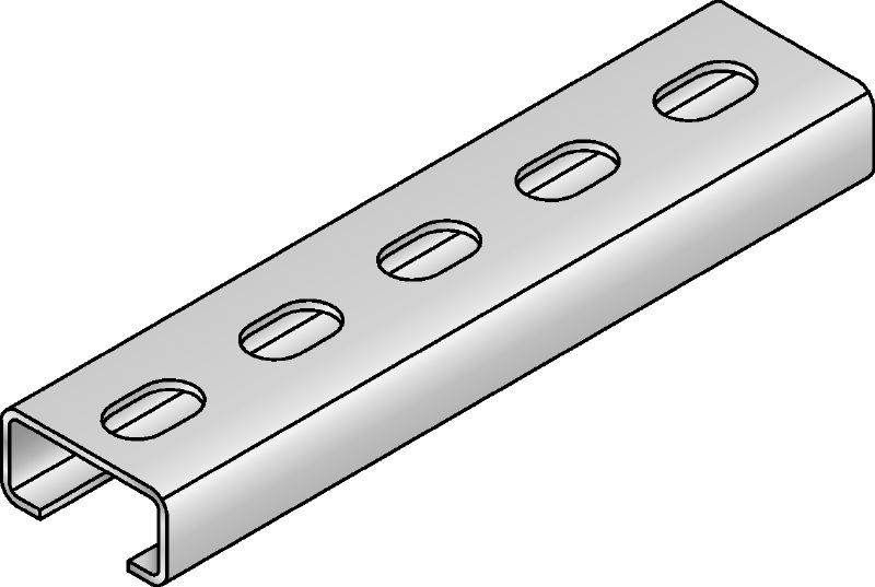 ME-15 Schiene galvanisch verzinkt Galvanisch verzinkte Montageschiene zur Verwendung mit Hilti Bügelschellen zur Befestigung leichter Kabel