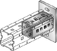 Grundplatte DIN 9021 M16 verzinkt Feuerverzinkte Grundplatte zur Befestigung von MI-90 Montageträgern mit zwei Dübeln auf Beton