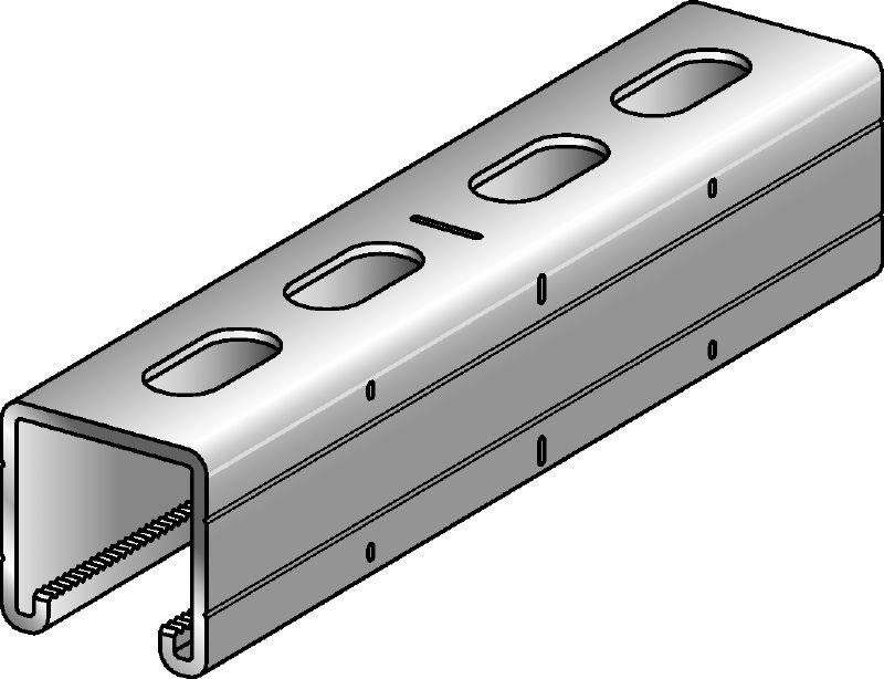 MQ-41/3 LL Galvanisch verzinkte MQ Profilschiene (41 mm hoch und 3 mm stark) für mittelschwere Anwendungen