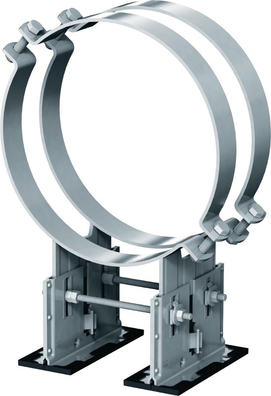MP-PS 4-2 Rohrschuh Einstellbare Vierfach-Rohrschuhe mit Beschichtung für den Außenbereich zur Befestigung von Rohren mit einem Durchmesser von 217 bis 610 mm (8 bis 24) an verschiedenen Grundmaterialien in mäßig korrosiven Umgebungen