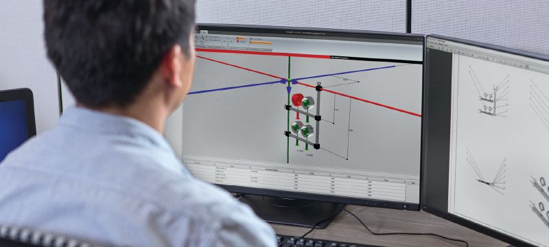 Bemessungssoftware PROFIS Installation Software zur Bemessung, Modellierung und Dokumentation neuer Gebäudetechnik-Unterkonstruktionen und 3D-Konstruktionen unter Verwendung der modularen Profilschienen und Montageträger von Hilti Anwendungen 1