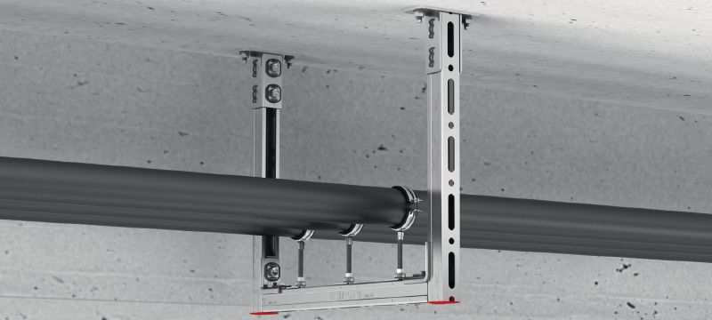 MQP-41-CP Grundplatte Galvanisch verzinkte Tragschiene (vormontiert) der Ultimate-Leistungsklasse zum Befestigen MQ Profilschienen an Unterkonstruktionen Anwendungen 1