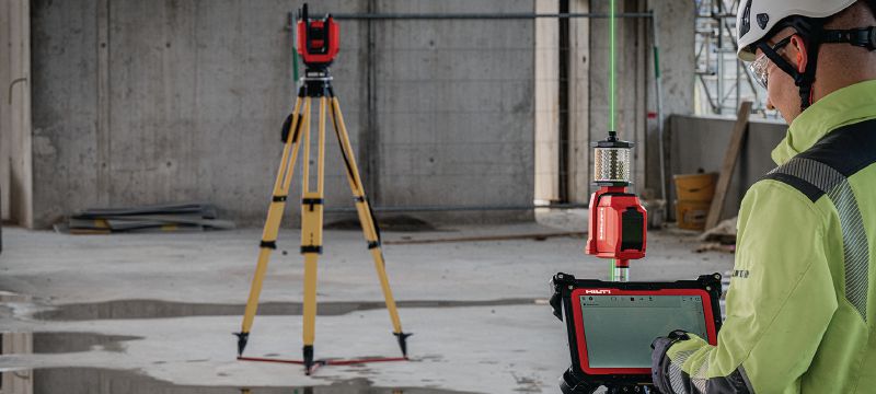 PM 2-PG / POA 70 Absteck-Punktlaser Selbstnivellierender Absteck-Punktlaser für einfachere und genauere Bemessungen mit Ihrer Totalstation Anwendungen 1