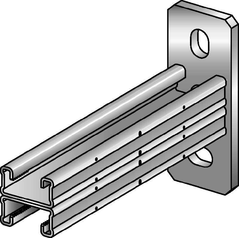 MQK-21 D-R Edelstahl-Doppelkonsole für mittelschwere Anwendungen