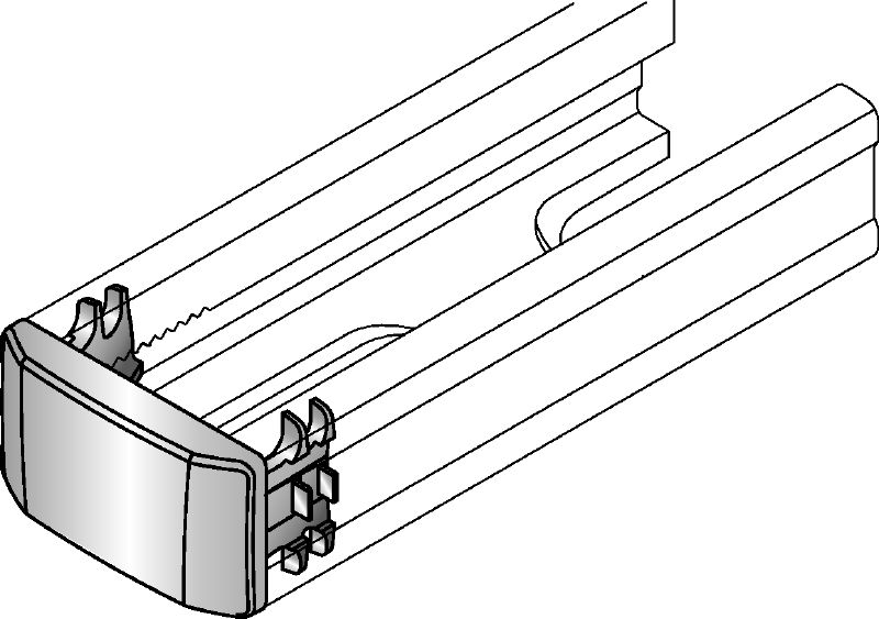 MM-E Schienenendkappe Schienenendkappe zum Abdecken der Enden von Hilti MM Montageschienen